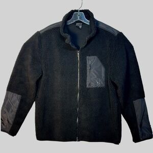 Spyder Full Zip Sherpa Fleece Jacket Coat Lightweight Outdoor Casual Black L‎